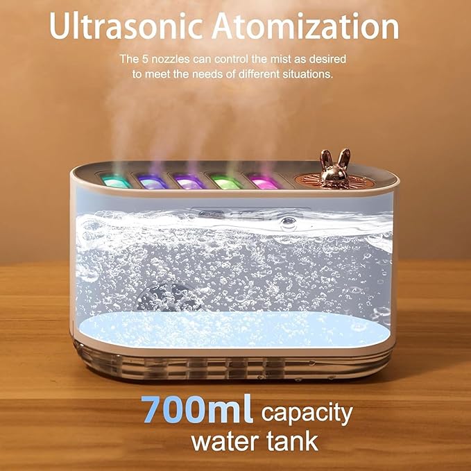 5 Nozzle Cool Mist Humidifier, Music-Sensing Humidifier Diffuser - Image 8