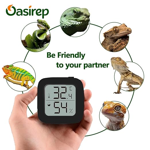 Black Reptile Thermometer and Hygrometer – LCD Digital Temp & Humidity Gauge - Image 7