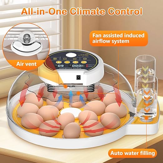 18 Egg Incubator with Automatic Egg Turning and Humidity Control, Incubators - Image 7