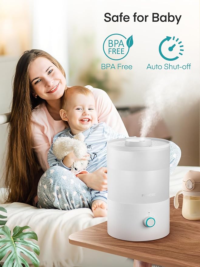 FOHERE Humidifier for Bedroom Baby, 3.2L Top Fill Cool Mist Humidifiers for - Image 7