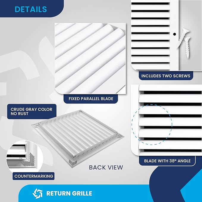 6x6 Inch Air Return Vent Cover Decorative – Premium Aluminum AC Vent Cover - Image 9