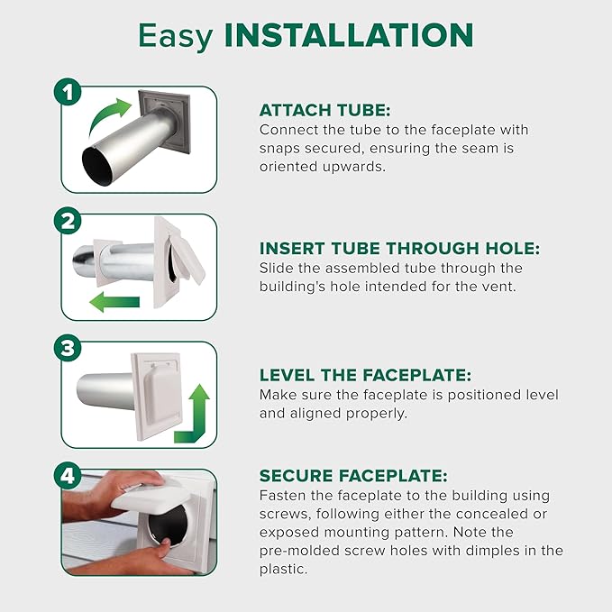 NO-PEST VENT, Exclusive Dual Door Dryer Vent Cover Outdoor 4 inch or Bathroom - Image 6