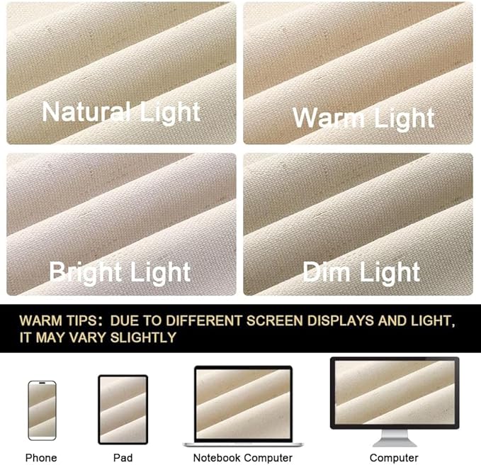 PrinceDeco Linen Texture Curtains 100% Blackout Curtains 90 inch Long 2 Panels - Image 6