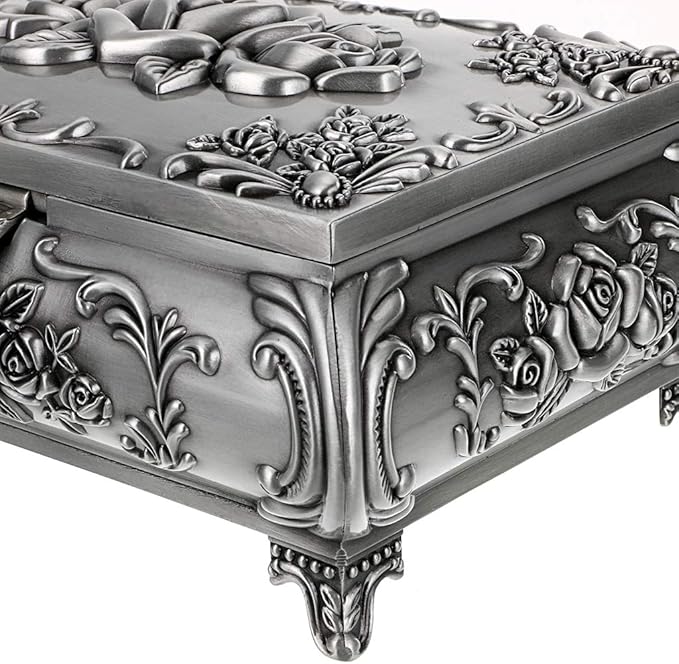 Hipiwe Vintage Metal Jewelry Box Small Trinket Jewelry Storage box - Image 9