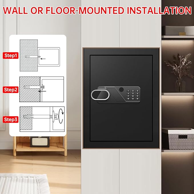 3.4 Cub Large Home Safe Fireproof Waterproof, Digital Security Fireproof Safe - Image 7