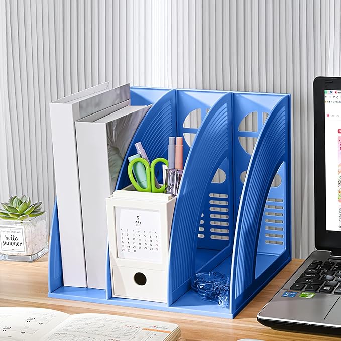 Marte Vanci Magazine File Holder Book Desktop Organizer Plastic Storage Sturdy - Image 7