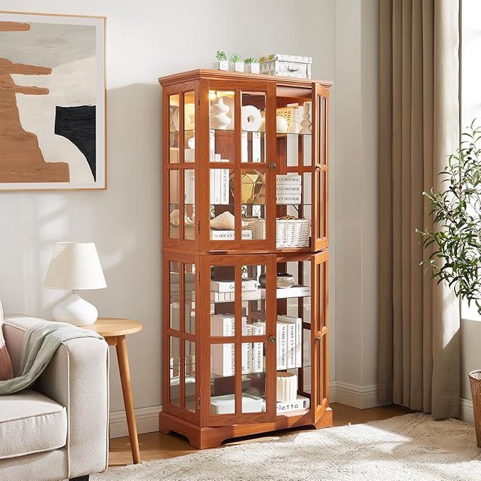 Lighted Glass Curio Cabinet - Image 9