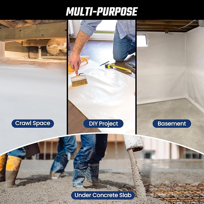 Crawl Space Vapor Barrier, 10 Mil Vapor Barrier, Drop Cloth Moisture Barrier - Image 8