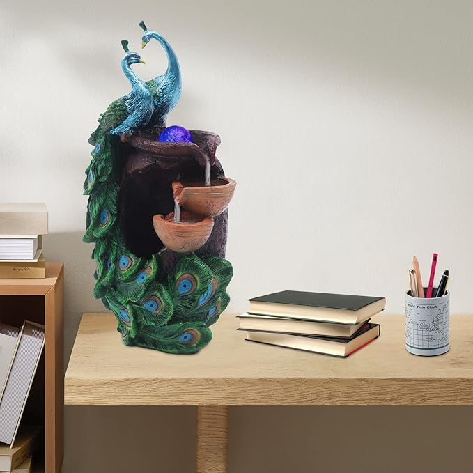 21Inch Art Decorative Animal Statue Bonsai Waterfall Fountain Humidifier - Image 9