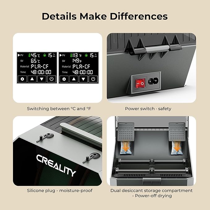 Creality Filament Dryer Box, Dual-Spool Creality Space Pi Filament Dryer Plus - Image 9