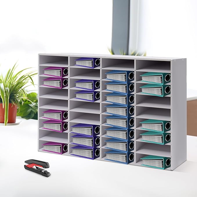Literature Organizers 24/36Slots Mail Sorter Compartment Files Rack File - Image 9