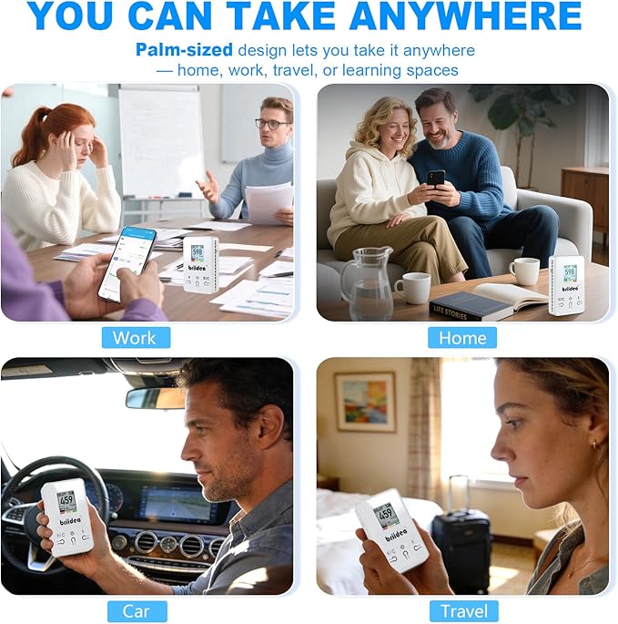 Wireless Indoor Air Quality Monitor, Briidea Bluetooth Portable CO2 Detector - Image 7