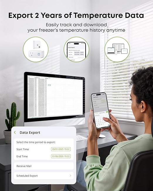 MOCREO WiFi Room Thermometer Hygrometer, Remote App Email Alert, 2 Years Data - Image 9