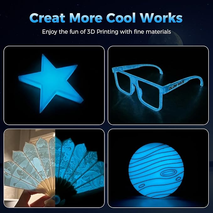 Creality 3D Luminous PLA Printer Filament, 1.75mm Glow in The Dark Shiny - Image 7