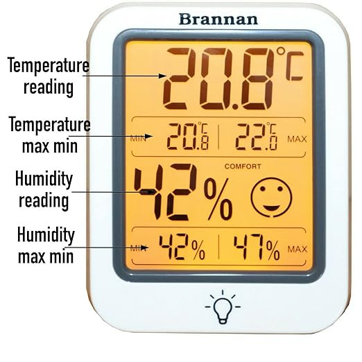 Brannan Digital Room Thermometer Hygrometer Indoor Humidity Meter Accurate - Image 9