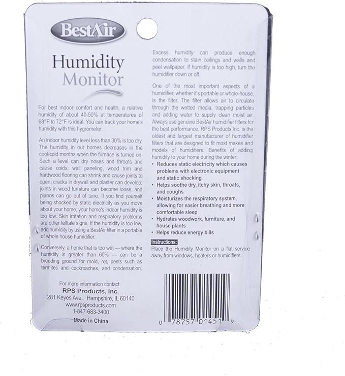 BestAir HG050-PDQ-4 Hygrometer, Humidistat Humidity Monitor, 4 Pack - Image 5