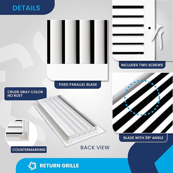 16x6 Inch Air Return Vent Cover Decorative – Premium Aluminum AC Vent Cover - Image 9