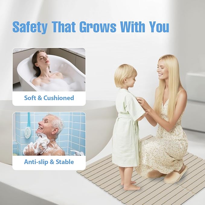 Shower Mat Non-Slip Bath Mat for Tub and Shower Stall, 200+ Suction Cups - Image 9