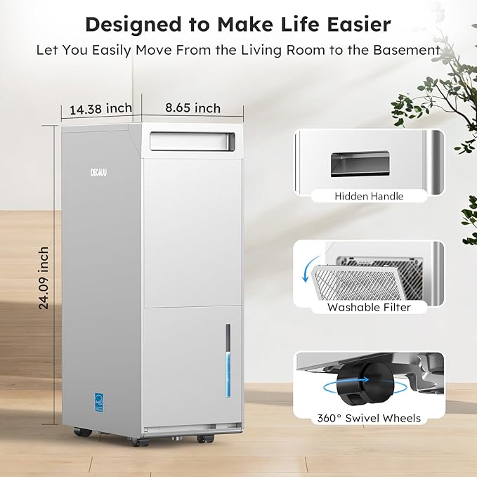 5000 Sq.Ft Energy Star Most Efficient 2024 Dehumidifier, DECIUU Max 100 Pint - Image 7