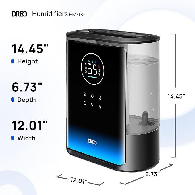 DREO 8L Smart Humidifiers for Bedroom 600ft², 80H Runtime Warm&Cool Supersized - Image 8