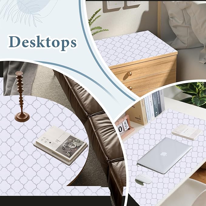 Shelf Liners for Kitchen Cabinets 12in x 20FT Non Adhesive Drawer Liner Silver - Image 8