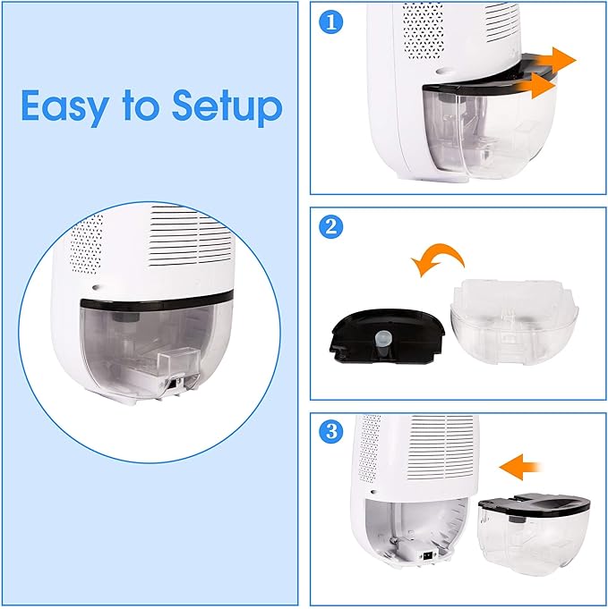 Dehumidifier for Home with LCD Display 37oz Small Ultra Quiet Portable - Image 6