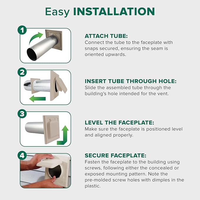 NO-PEST VENT, Exclusive Dual Door Dryer Vent Cover Outdoor 4 inch or Bathroom - Image 6