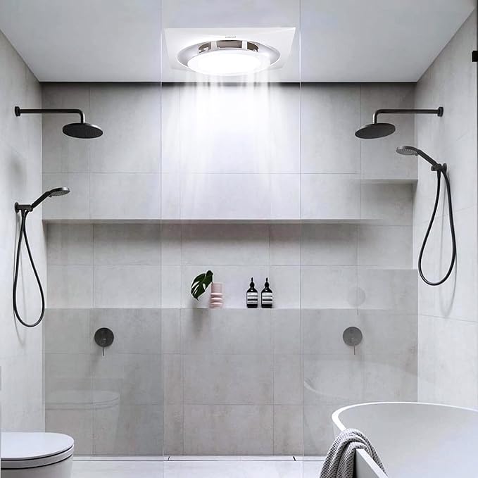 Bathroom Exhaust Fan with Light, 8 Inch Bathroom Ventilation Fan, 110 CFM 1.0 - Image 7