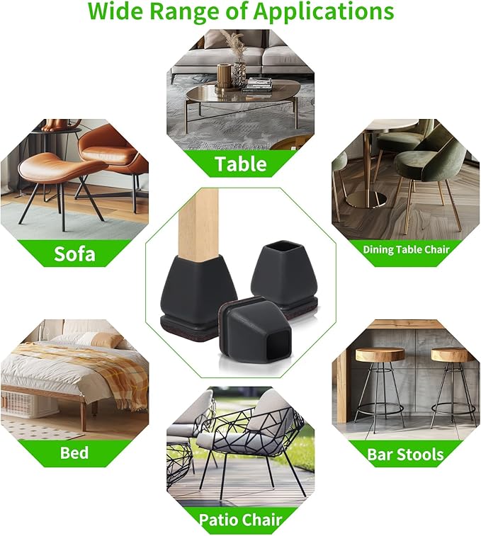 16PCS Extra Small Chair Leg Floor Protectors, Chair Leg Protector - Image 8