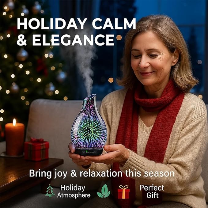 Essential Oil Diffuser & Essential Oils Set, Glass Aromatherapy Diffuser - Image 8