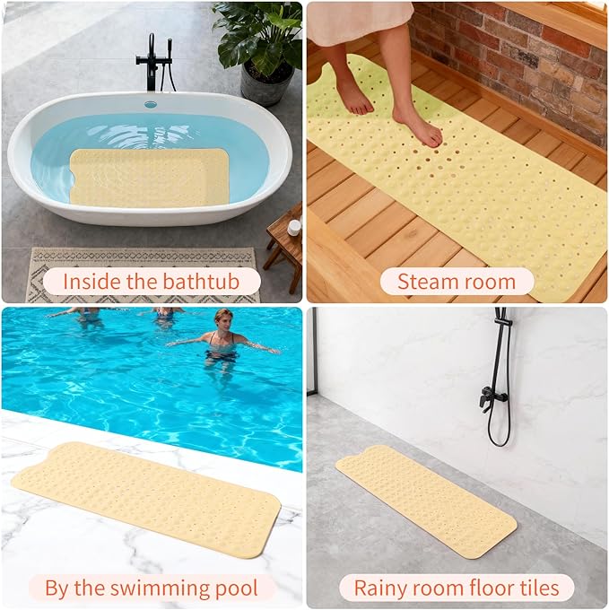 Anti-Slip Bathtub Shower mat, 39.3×15.7 inch(Approximately 100 × 40cm) Soft - Image 7