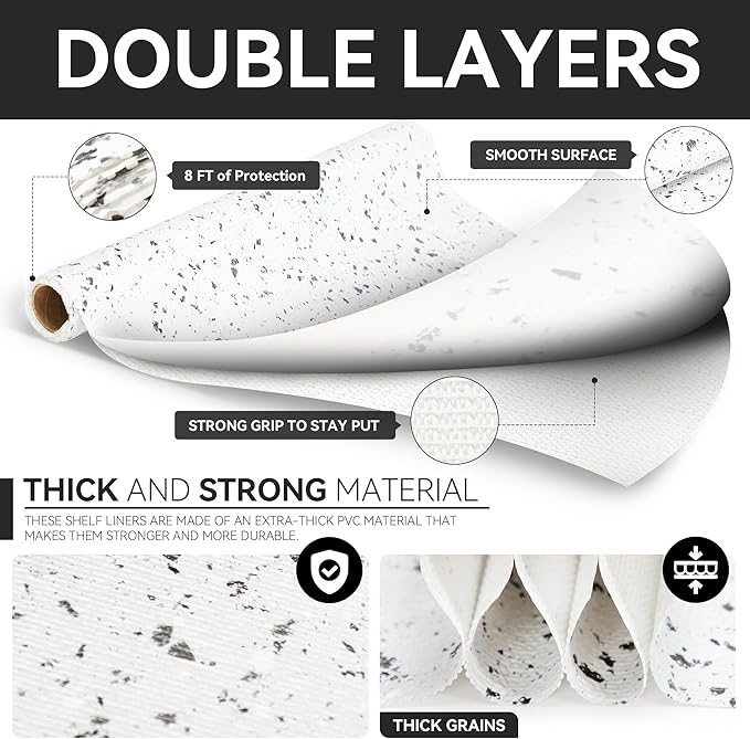 RAY STAR Shelf Liners for Kitchen Cabinets Non-Adhesive, 12 Inch x 10 Feet - Image 7