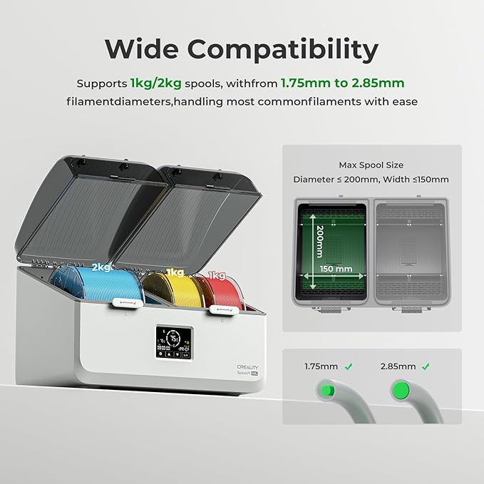 Creality Space Pi X4L Filament Dryer, 4 Spools 3D Printer Filament Dehydrator - Image 7
