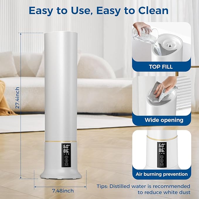 Humidifier Large Room, 2.4Gal Cool Mist Humidifiers - Image 7