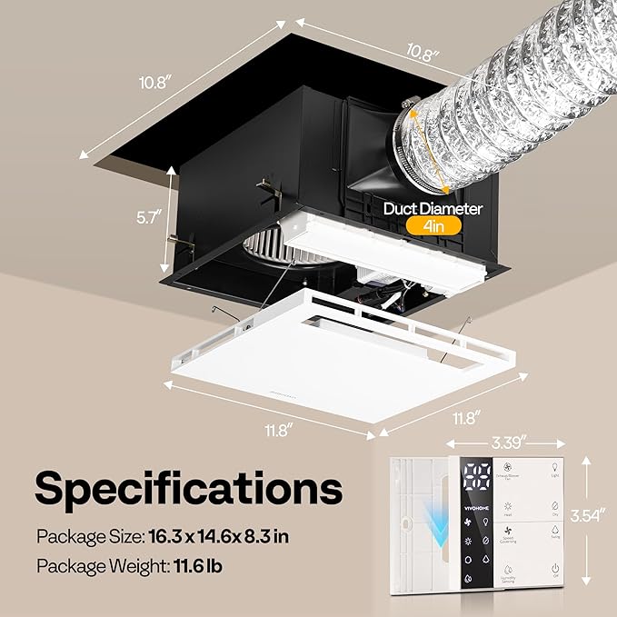 VIVOHOME Bathroom Exhaust Fan - Image 7