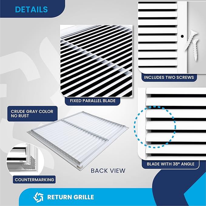 25x20 Inch Air Return Vent Cover Decorative – Premium Aluminum AC Vent Cover - Image 9