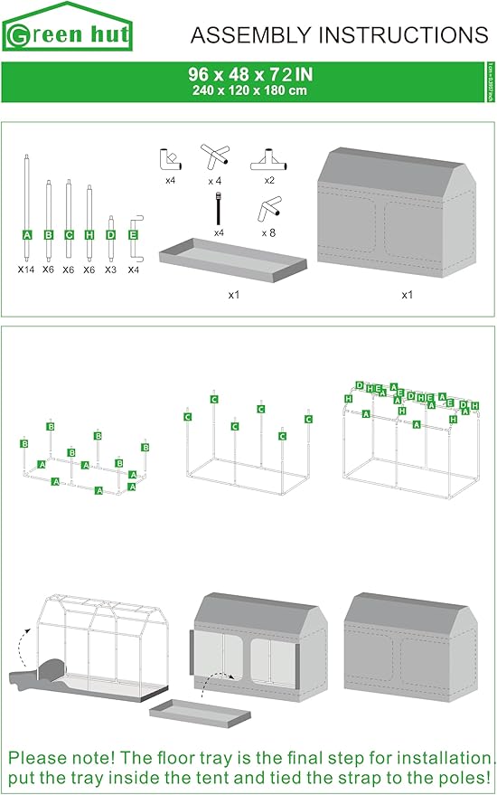 96"x48"x72" Roof Cube Grow Tent - Image 9