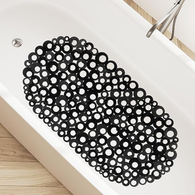 WELTRXE Oval Bathtub Mat Non Slip, Shower Mat - Image 8