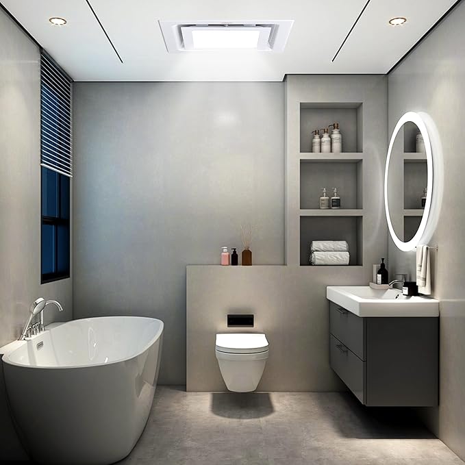 Bathroom Exhaust Fan with Light, 8 Inch Barthroom Ventilation Fan, 110 CFM 1.0 - Image 7