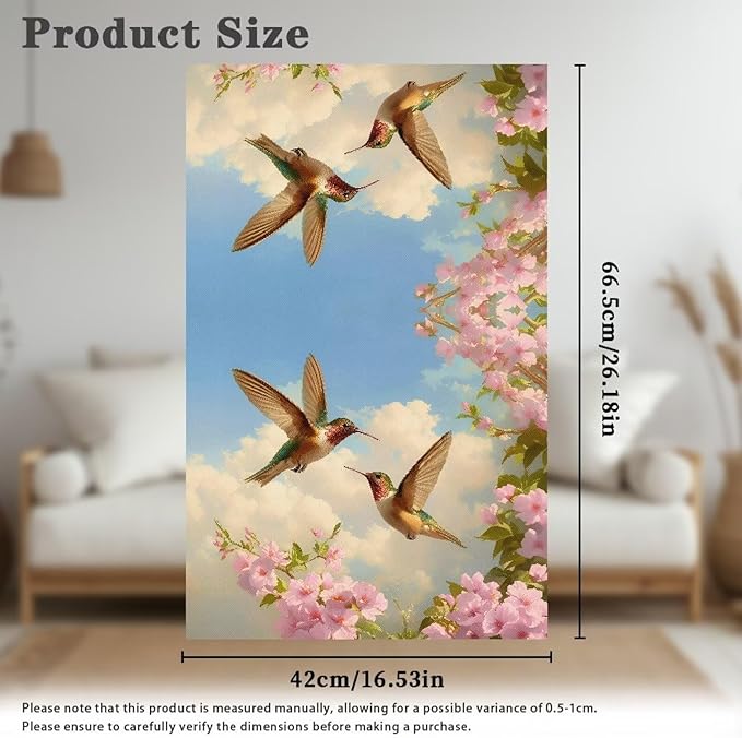 Hummingbird Headrest Cover for Recliner Non-Slip Peach Flower Furniture - Image 7