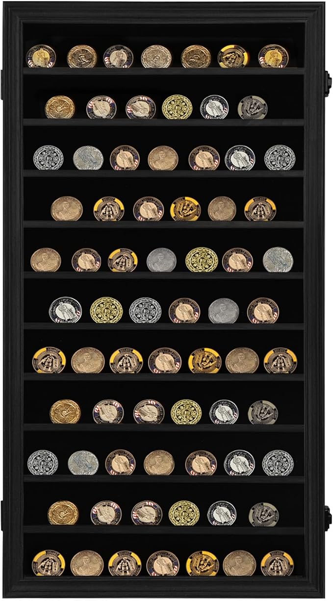 Jinchuan Military Challenge Coin Display Case Lockable Cabinet Holder Shadow Box - Image 8