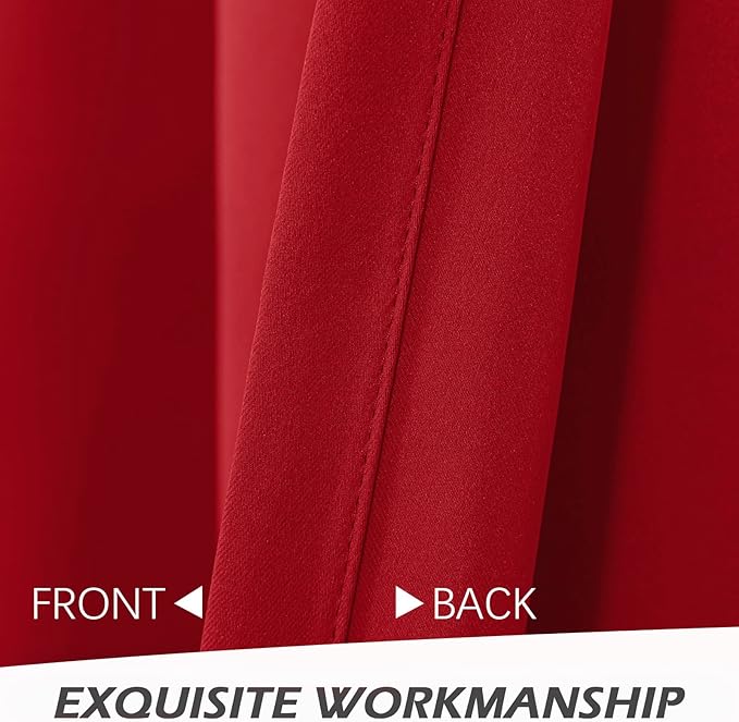 MYSKY HOME Red Blackout Door Curtains - Image 7