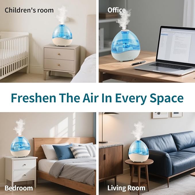 Cool Mist Humidifiers for Bedroom & Large Room Quiet Ultrasonic Air Humidifier - Image 5