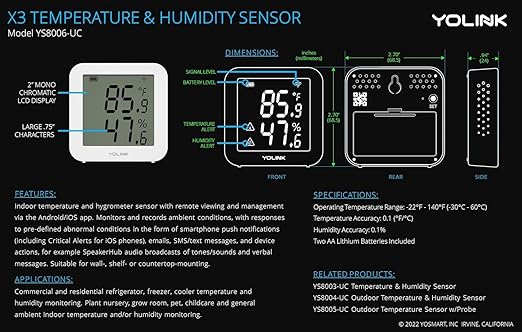 YoLink X3 Version Temperature & Humidity Sensor, Supports App Real-Time Data - Image 9