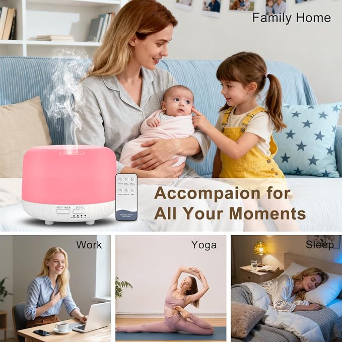 Aromatherapy Diffuser, 300ML Remote Control Essential Oil Diffusers, Ultrasonic - Image 7