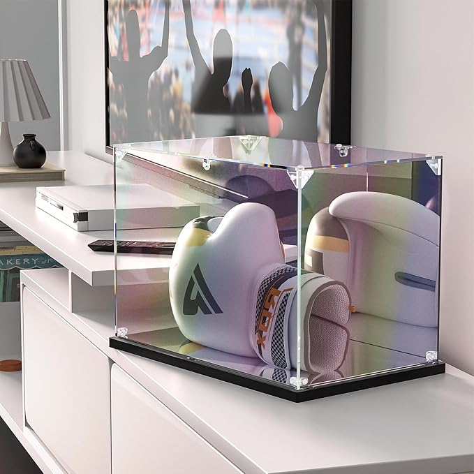Boxing Glove Display Case with Mirror Back and Base, Acrylic Display Case - Image 6