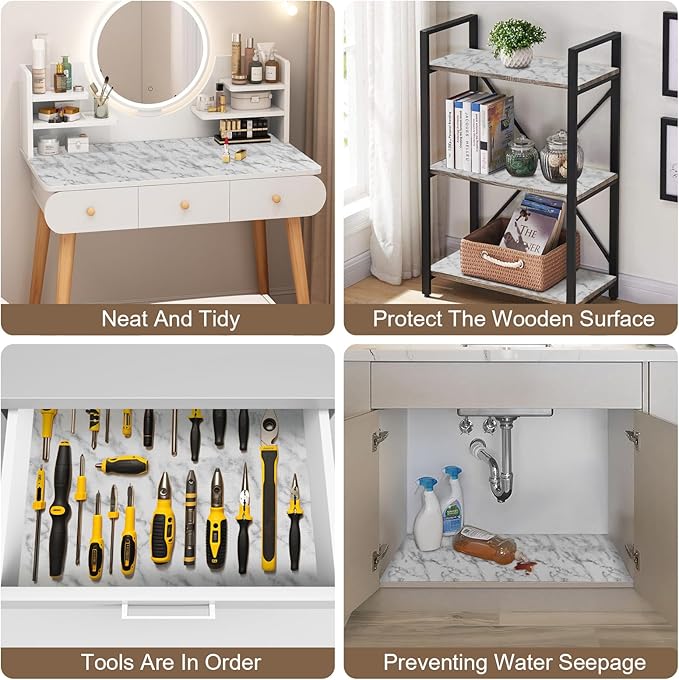 OcePor Non-Adhesive Drawer and Shelf Liner 12IN x 20FT,Non Slip Cabinet and - Image 7