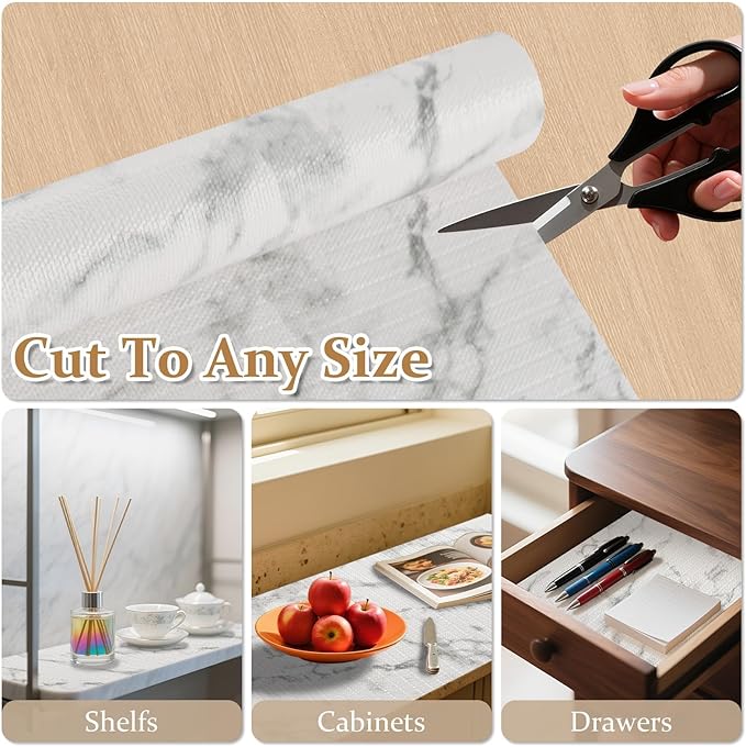 FINNEZ Drawer and Shelf Liner for Kitchen Cabinet Non Adhesive Non Slip 12in x - Image 7