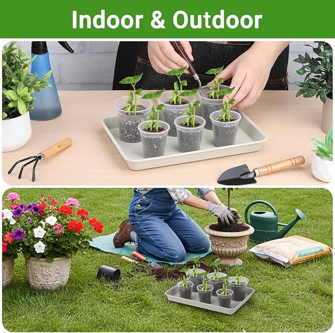 GREANER 11 Inch Plant Ttray, 3 Packs Durable Plastic Humidity Trays - Image 7