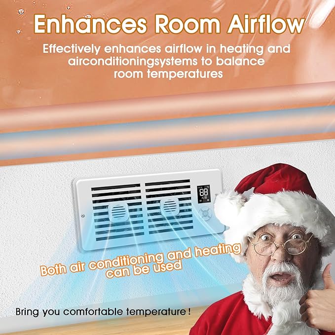 Register Booster Fan, 10-Speed Smart Thermostat AC Vent Fan - Image 8